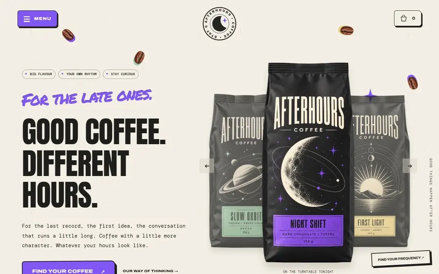 Afterhours Coffee home page
