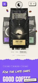 Afterhours Coffee on a phone