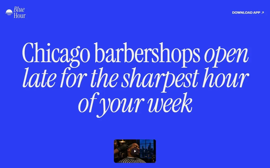Blue Hour Barbers, home page