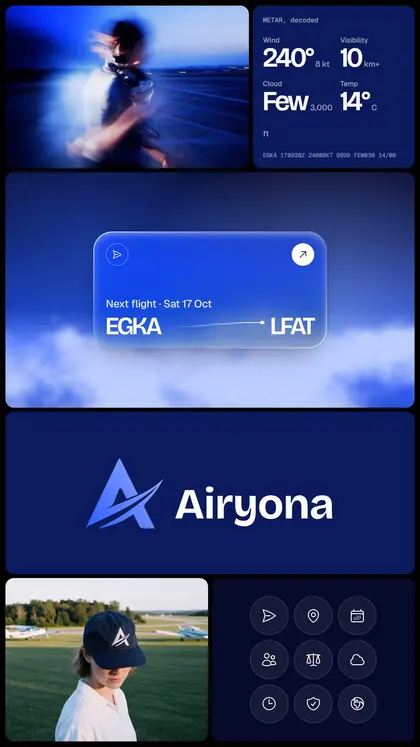 Airyona brand board: bluehour