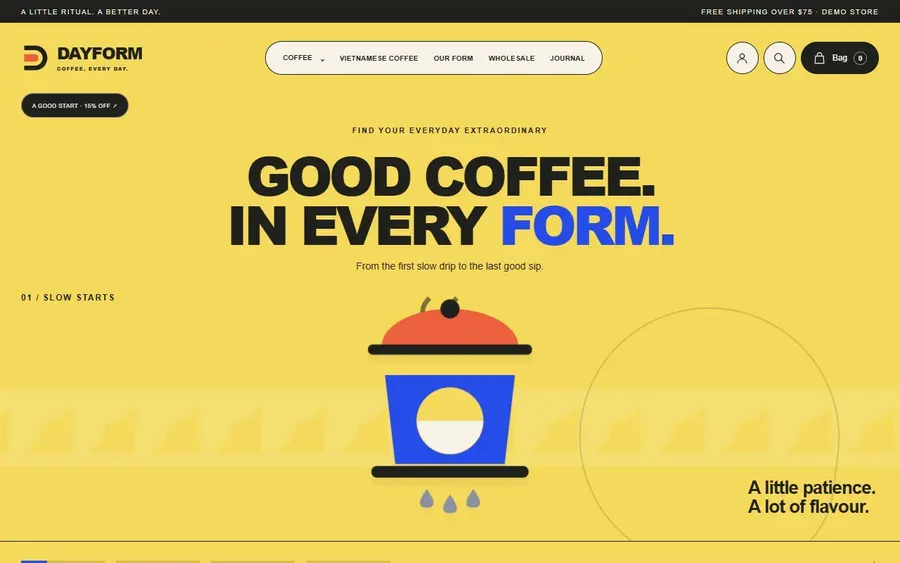 Dayform Coffee home page