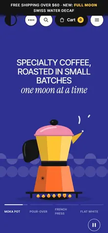 Half Moon Roasters on a phone