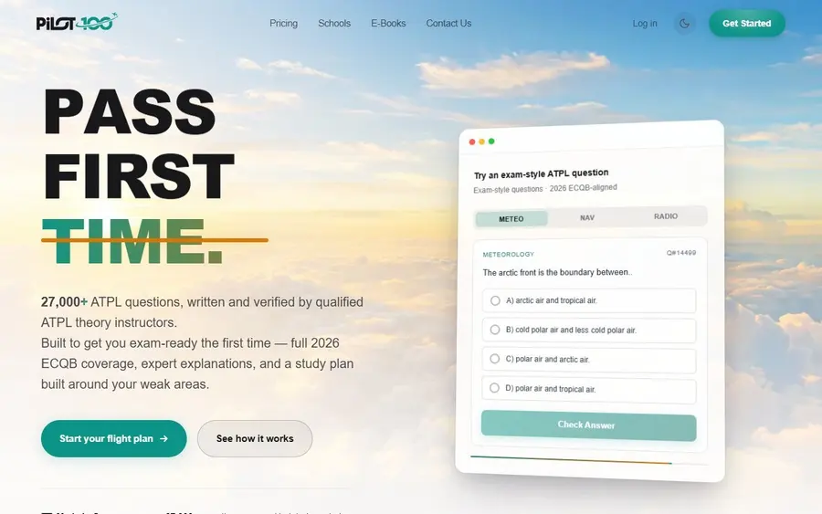 Pilot 100 home page