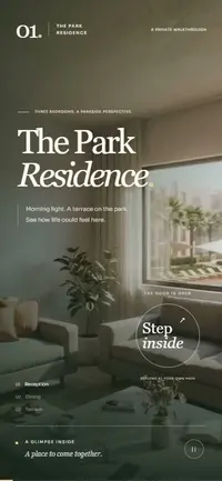 The Park Residence tour on a phone