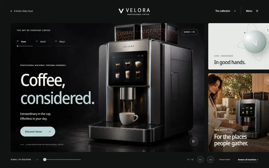 Velora home page