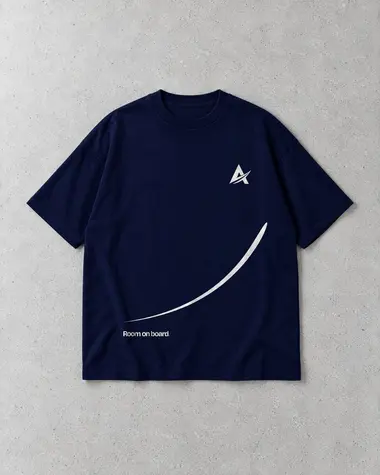 Midnight-blue Airyona tee, front print